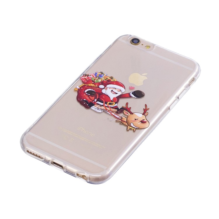 Christmas Pattern Printing TPU Mobile Casing for 6s/6 - Cartoon Santa and Reindeer-2
