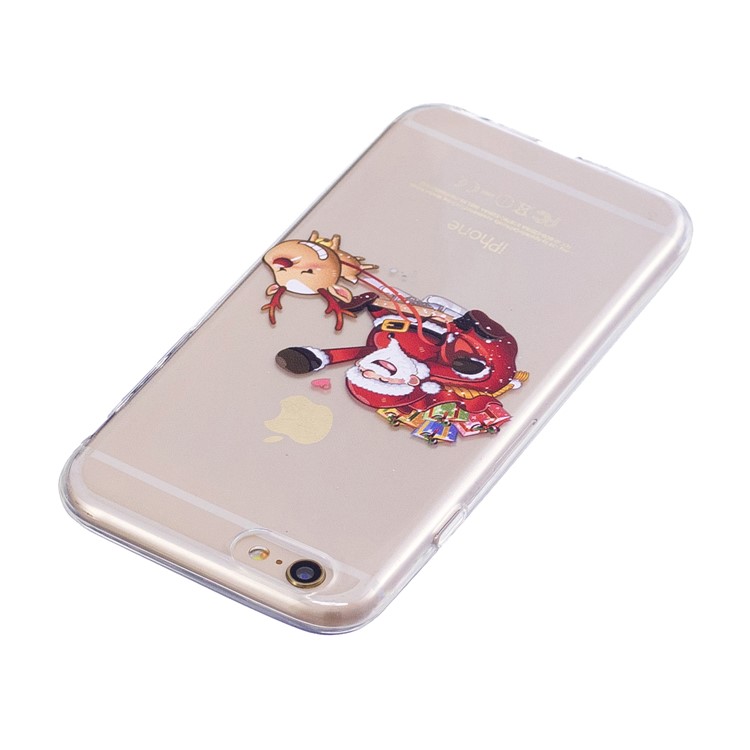 Christmas Pattern Printing TPU Mobile Casing for 6s/6 - Cartoon Santa and Reindeer-3