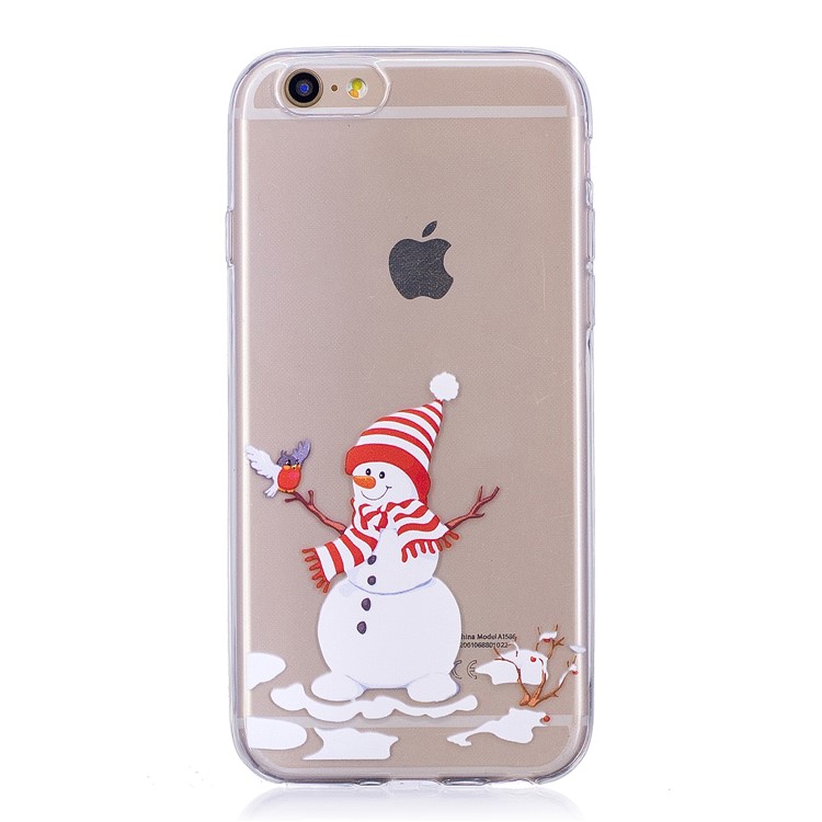 Christmas Pattern Printing Flexible TPU Cell Phone Cover for 6s/6 - Snowman-1