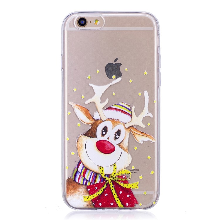 Christmas Pattern Printing TPU Mobile Cover Shell for 6s/6 - Adorable Reindeer-1