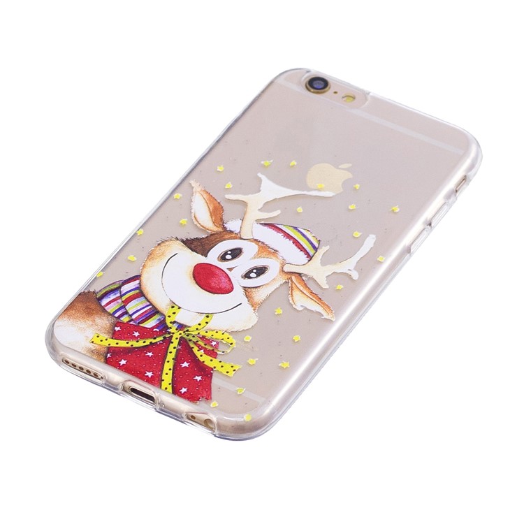 Christmas Pattern Printing TPU Mobile Cover Shell for 6s/6 - Adorable Reindeer-2