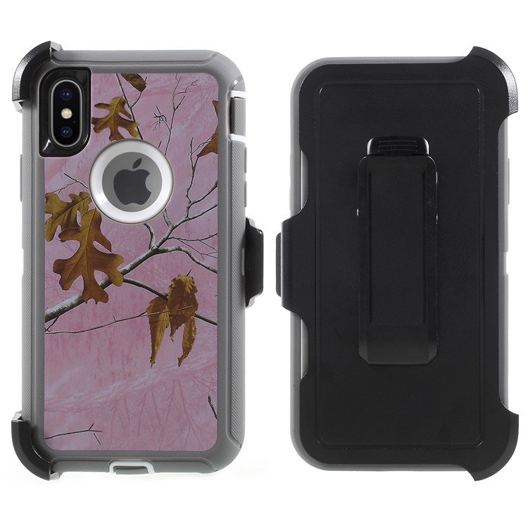 

Pattern Printing Defender Rugged Protection Cover for iPhone Xs/X 5.8 inch - Branch with Yellow Leaves