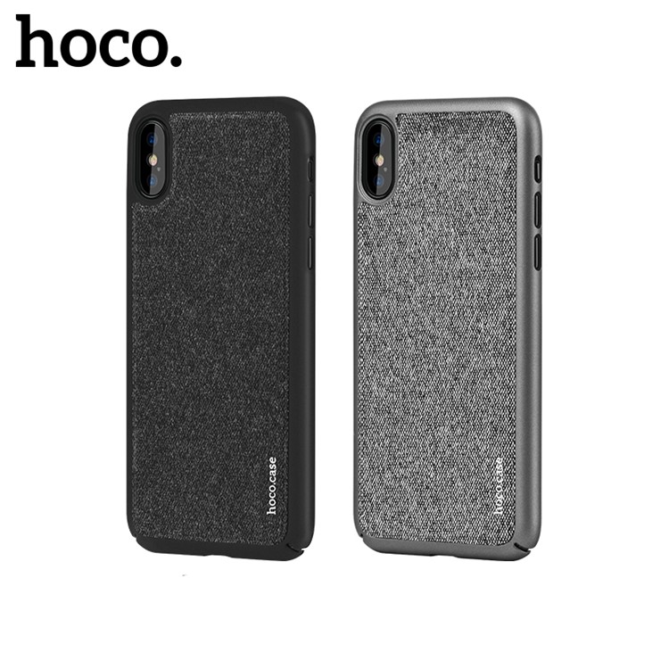 HOCO Gena Series Cloth Coated Plastic Back Phone Case for iPhone X/10 - Black-3