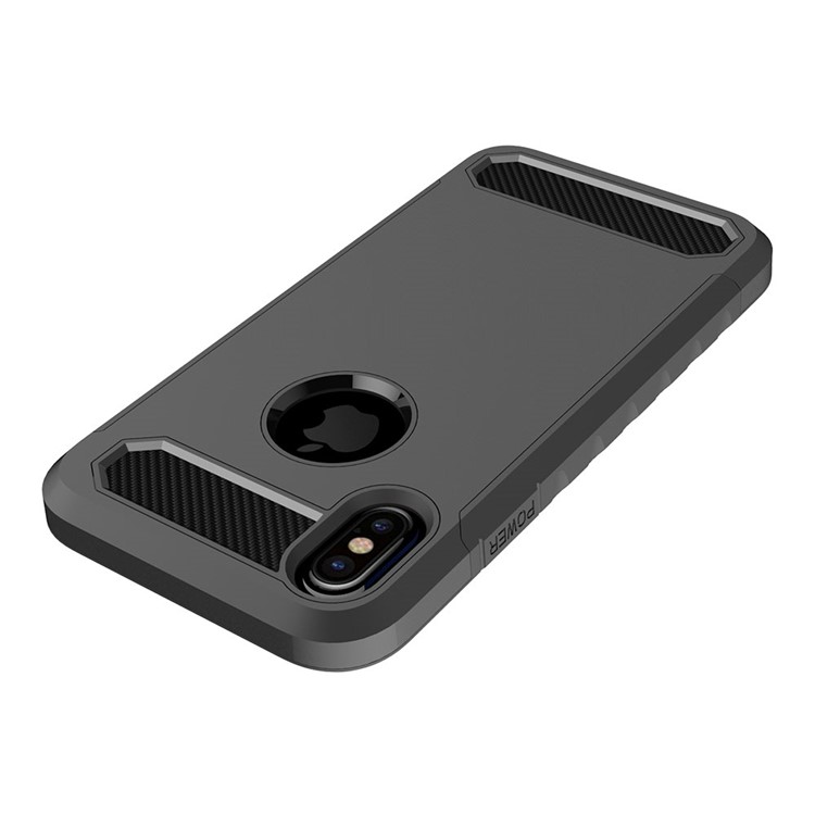 Carbon Fiber Texture PC + TPU Hybrid Case for iPhone X 5.8 inch - Black-6