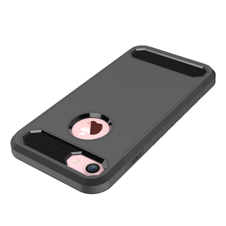 Carbon Fiber Texture PC + TPU Hybrid Back Case for iPhone 8 4.7 inch - Black-5
