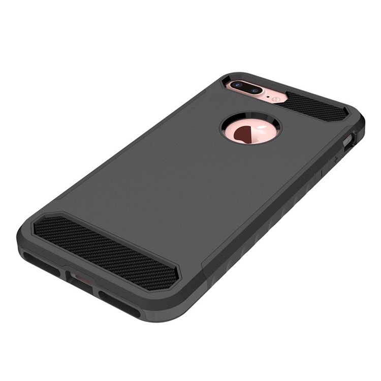 Carbon Fiber Texture TPU PC Hybrid Case for iPhone 8 Plus 5.5 inch - Black-5