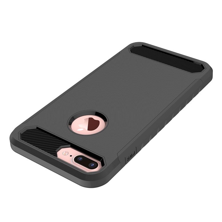 Carbon Fiber Texture TPU PC Hybrid Case for iPhone 8 Plus 5.5 inch - Black-6