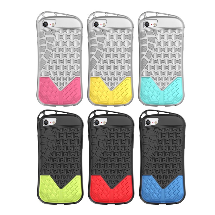 Sports Shoe Sole Texture Soft TPU Case for iPhone 6 / 6s / 7 / 8 - Red-2