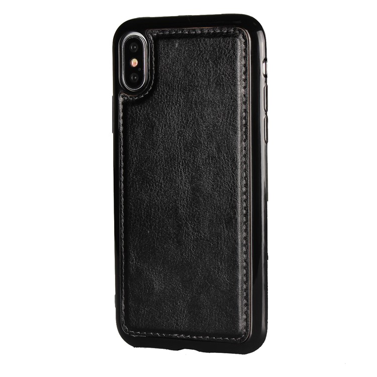 Crazy Horse 2 in 1 Wallet Stand Leather Phone Case for iPhone X/10 - Black-7