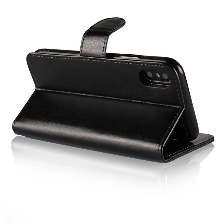 Crazy Horse 2 in 1 Wallet Stand Leather Phone Case for iPhone X/10 - Black-9