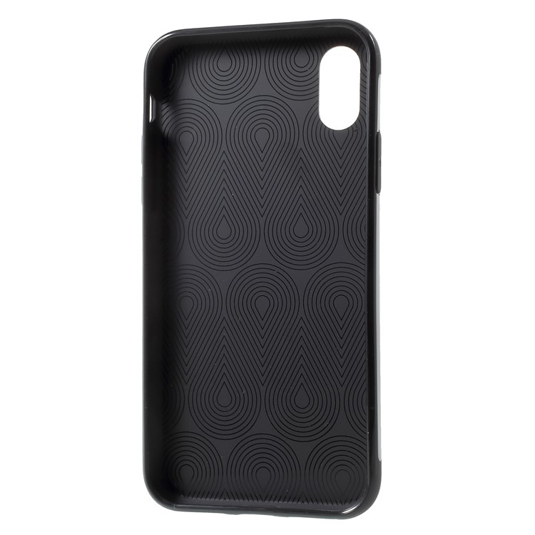 Carbon Fiber Texture Soft TPU Back Mobile Cover for iPhone X - Black-4