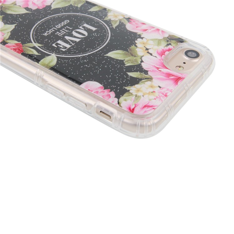 Magic Stick Hands-free Anti-Gravity TPU Case for iPhone 8/7 - LOVE Rose Peonies-4