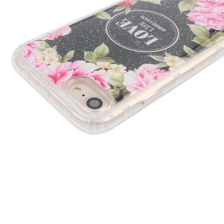 Magic Stick Hands-free Anti-Gravity TPU Case for iPhone 8/7 - LOVE Rose Peonies-6