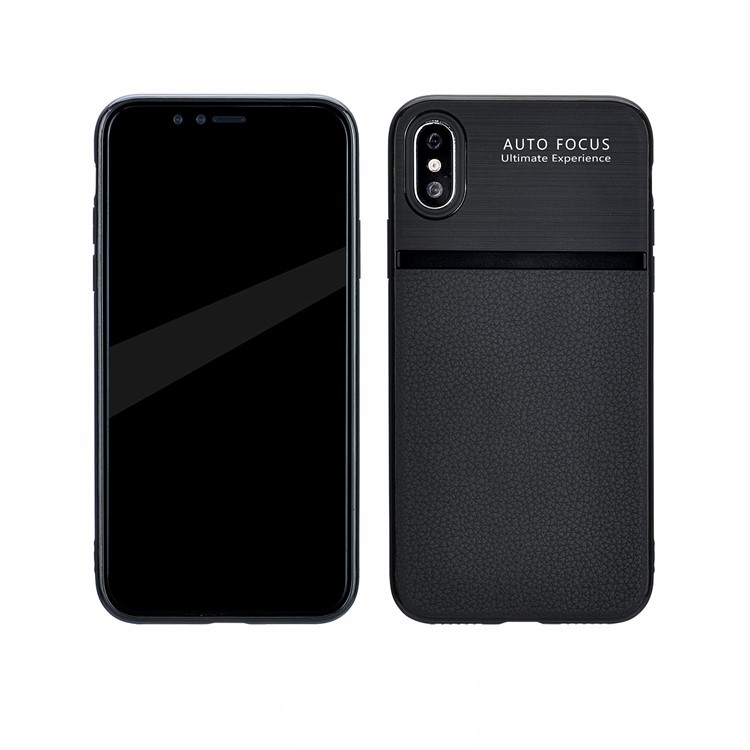 Leather Texture Brushed Soft TPU Case for iPhone X / Ten 5.8 inch - Black-2
