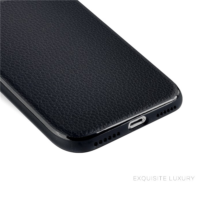Leather Texture Brushed Soft TPU Case for iPhone 8 / 7 4.7 inch - Black-3
