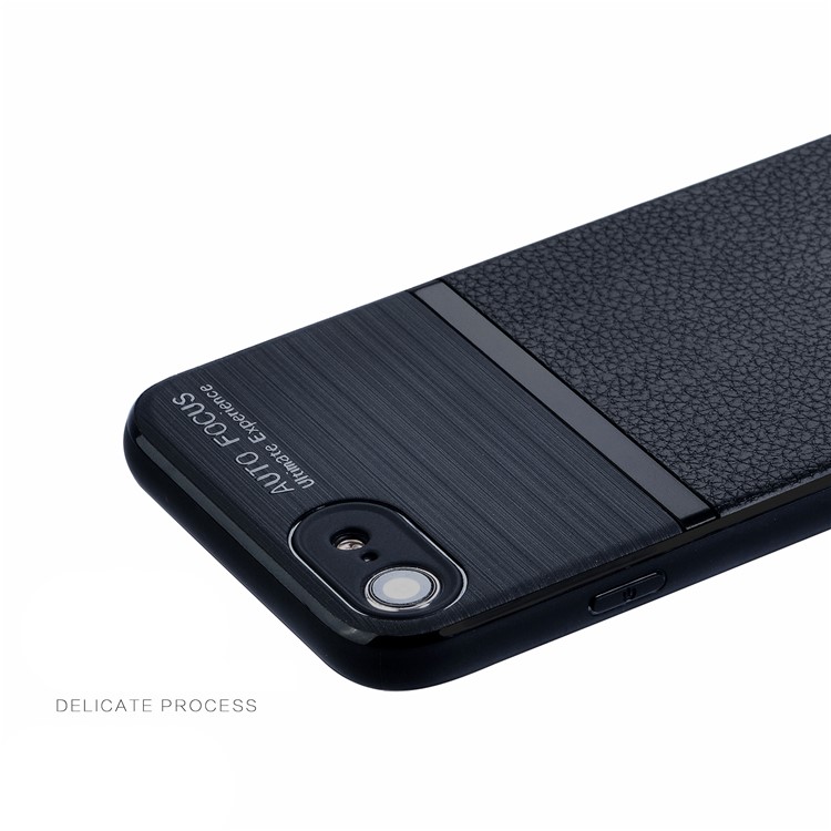Leather Texture Brushed Soft TPU Case for iPhone 8 / 7 4.7 inch - Black-4