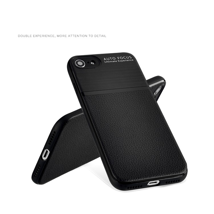 Leather Texture Brushed Soft TPU Case for iPhone 8 / 7 4.7 inch - Black-6