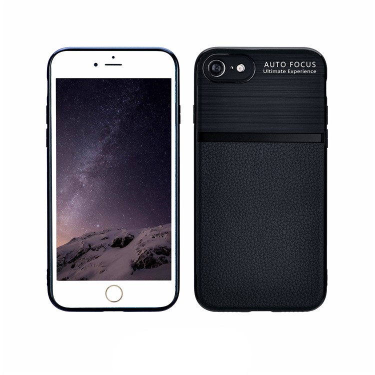 Leather Texture Brushed Soft TPU Case for iPhone 8 / 7 4.7 inch - Black-8