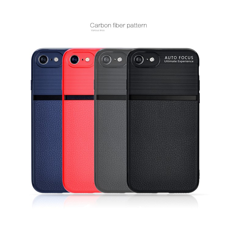 Leather Texture Brushed Soft TPU Case for iPhone 8 / 7 4.7 inch - Black-9