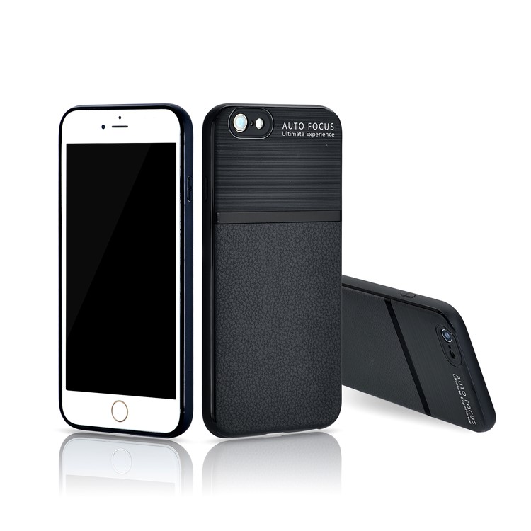 Leather Texture Brushed Soft TPU Case for iPhone 6s / 6 - Black-1