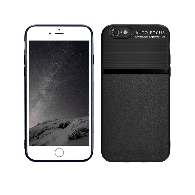 Leather Texture Brushed Soft TPU Case for iPhone 6s / 6 - Black-2