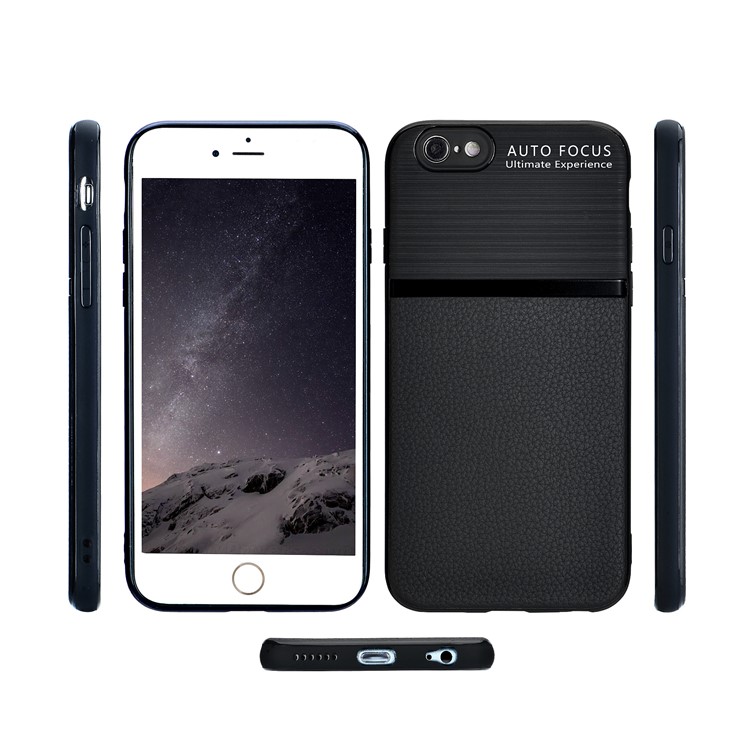 Leather Texture Brushed Soft TPU Case for iPhone 6s / 6 - Black-3