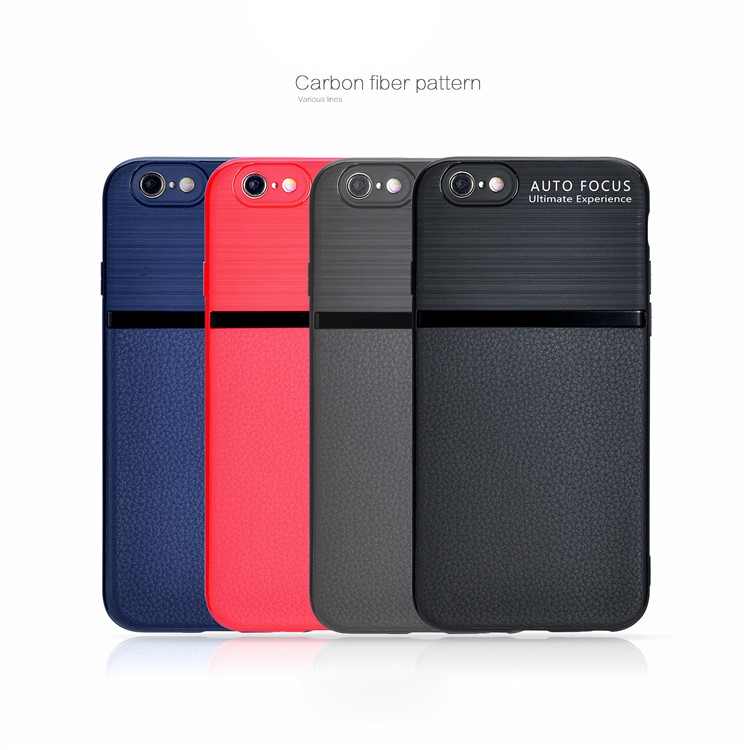 Leather Texture Brushed Soft TPU Case for iPhone 6s / 6 - Black-8
