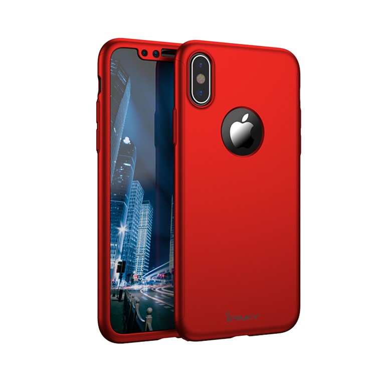 

IPAKY Full Protection Hard Plastic Phone Case for iPhone X/10 - Red
