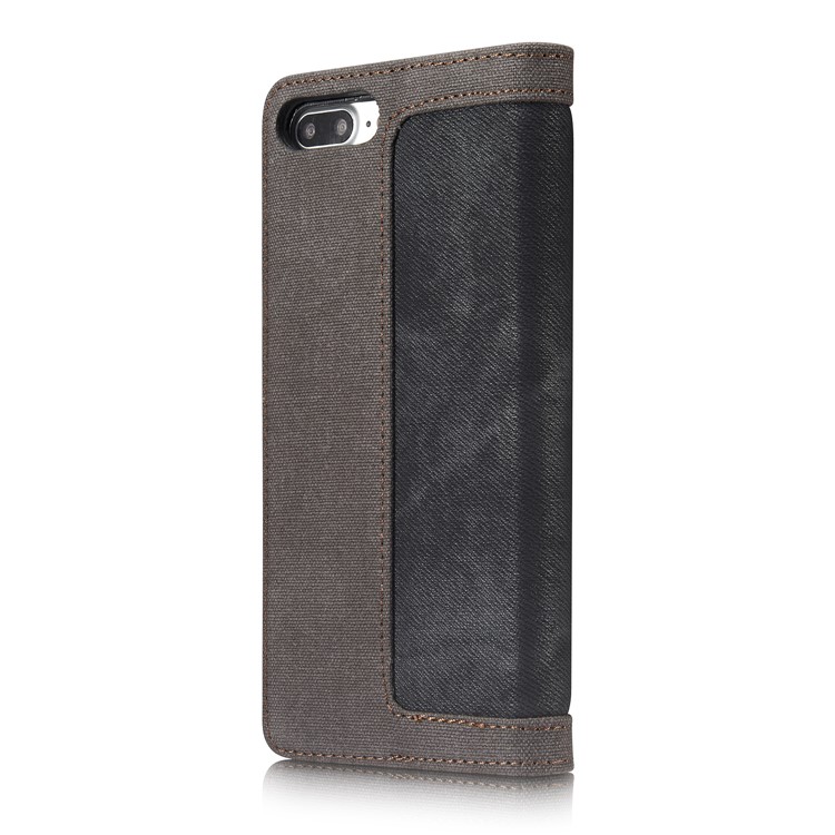 CASEME 006 Leinwand Tuch Textur Geldbörse Leder Telefon Shell Für Iphone 8 Plus / 7 plus 5,5 Zoll - Schwarz-9
