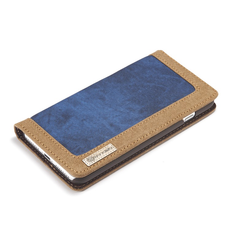 CASEME 006 Leinwand Tuch Textur Brieftasche Leder Telefonabdeckung Für IPhone 8 Plus / 7 Plus 5,5 Zoll - Blau-15