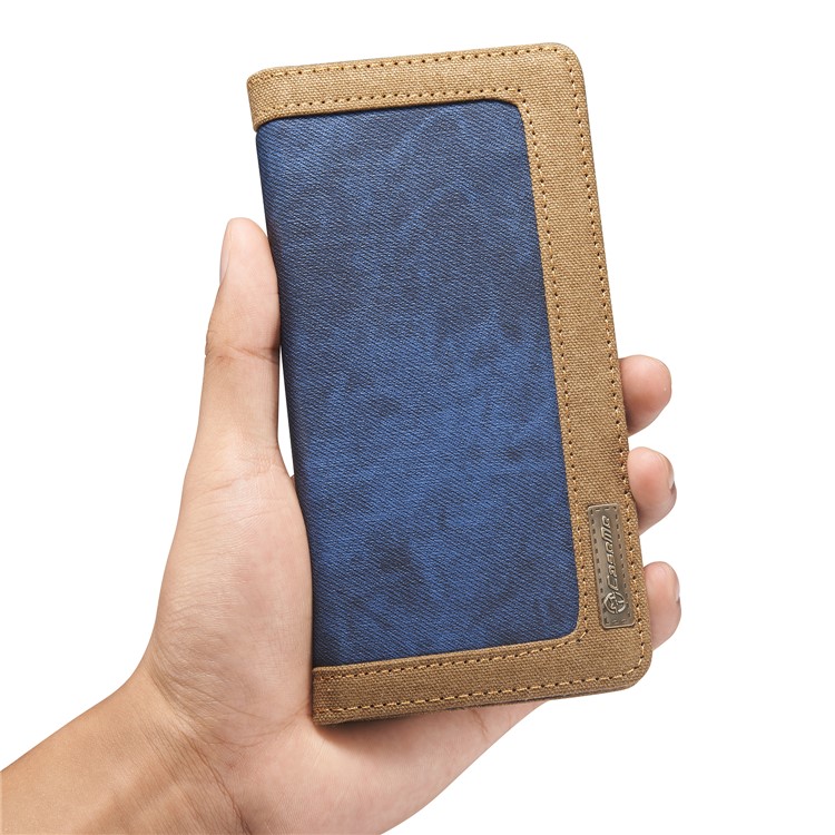 CASEME 006 Leinwand Tuch Textur Brieftasche Leder Telefonabdeckung Für IPhone 8 Plus / 7 Plus 5,5 Zoll - Blau-18