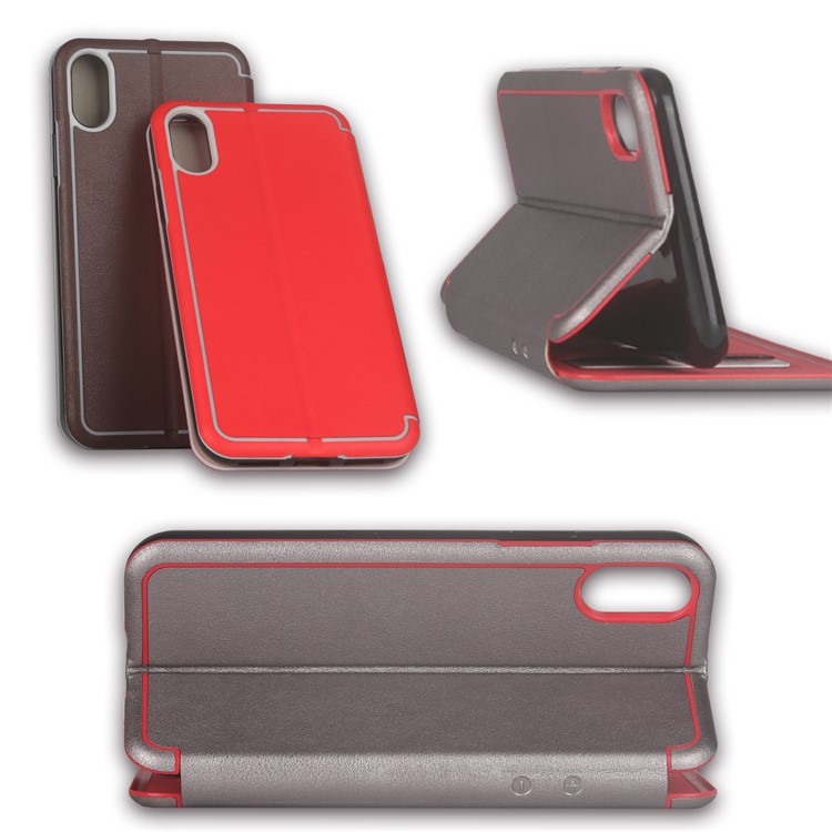 PIERRE CARDIN Genuine Leather Shell Type Protective Case for iPhone X / Ten 5.8 inch - Black-6