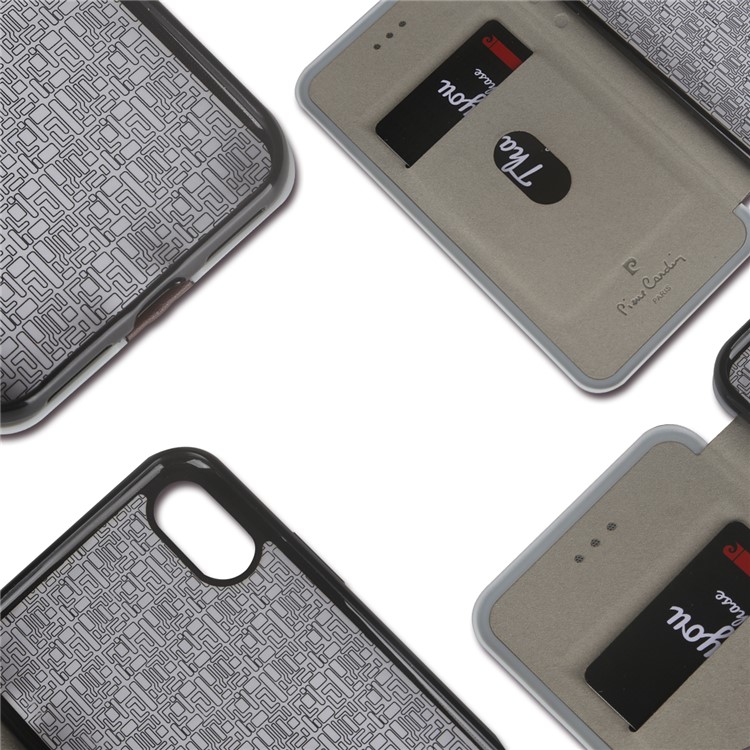 PIERRE CARDIN Genuine Leather Shell Type Protective Case for iPhone X / Ten 5.8 inch - Black-9