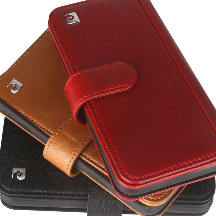 PIERRE CARDIN Genuine Leather Flip Shell with 10 Card Slots for iPhone X - Black-4