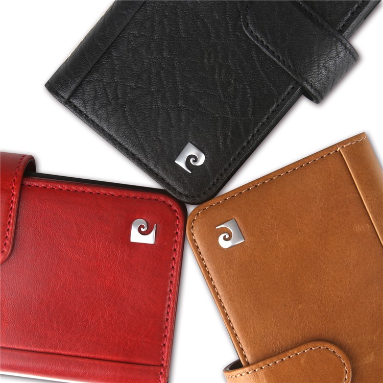 PIERRE CARDIN Genuine Leather Flip Shell with 10 Card Slots for iPhone X - Black-5