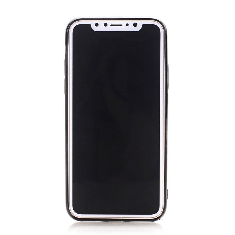 PIERRE CARDIN Genuine Leather Coated Card Slot TPU Kickstand Case for iPhone X/10 - Black-2