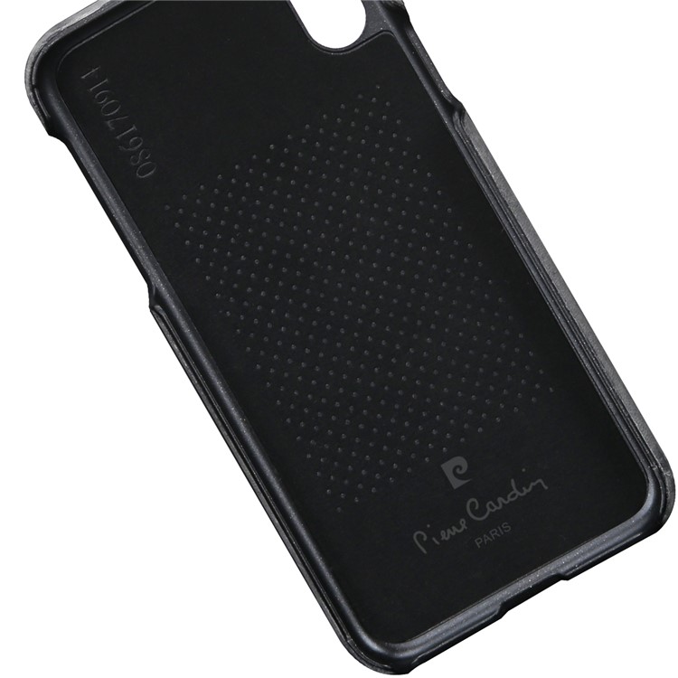PIERRE CARDIN Echtes Leder Beschichtet PC Zurück Fall Für IPhone X / Zehn 5,8 Zoll - Grau-3