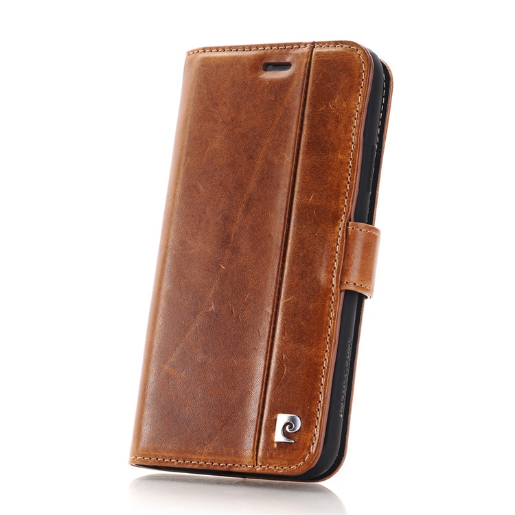 

PIERRE CARDIN for iPhone X Genuine Leather Wallet Stand Shell PCL-P05 - Brown