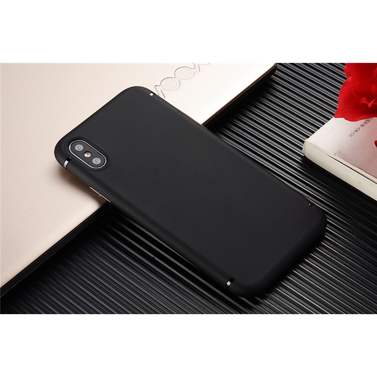 SULADA Matte Soft TPU Phone Shell (Built-in Magnetic Holder Metal Sheet) for iPhone X (Ten) 5.8 inch - Black-3