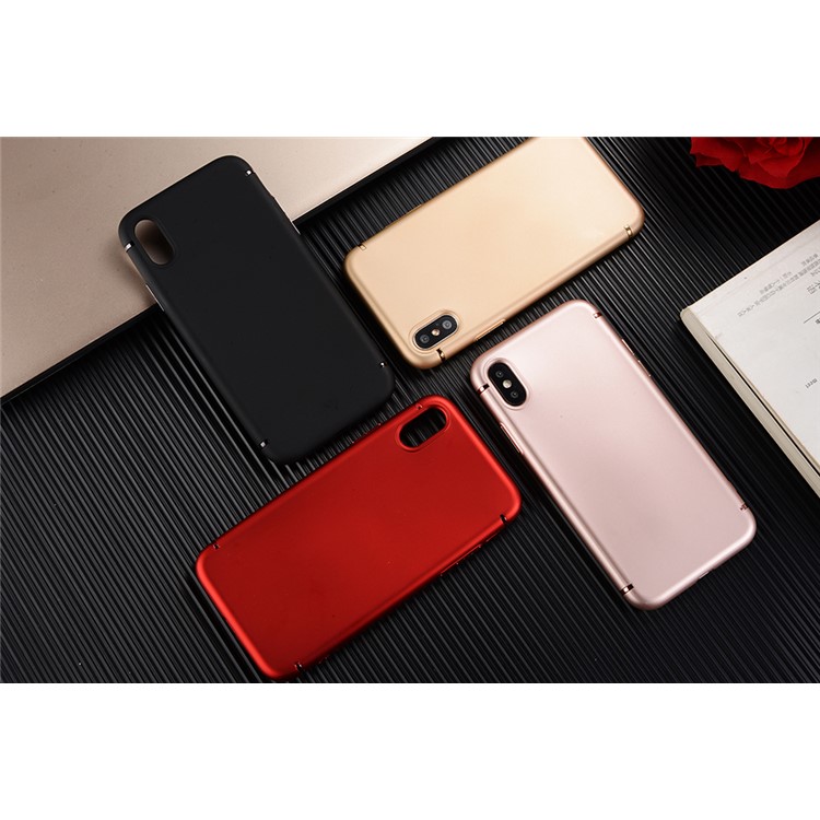 SULADA Matte Soft TPU Phone Shell (Built-in Magnetic Holder Metal Sheet) for iPhone X (Ten) 5.8 inch - Black-5
