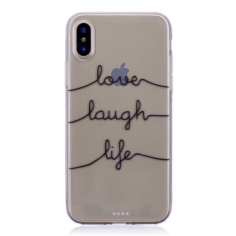 Musterdruck TPU Zurück Fall Für Iphone X - Englische Zeichen-1