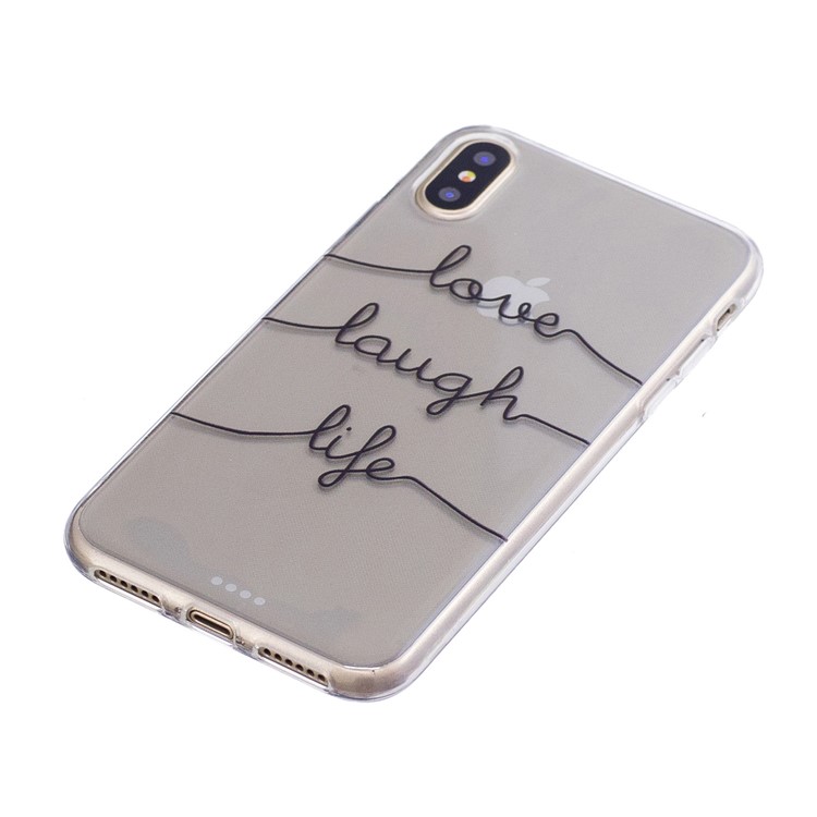 Musterdruck TPU Zurück Fall Für Iphone X - Englische Zeichen-2