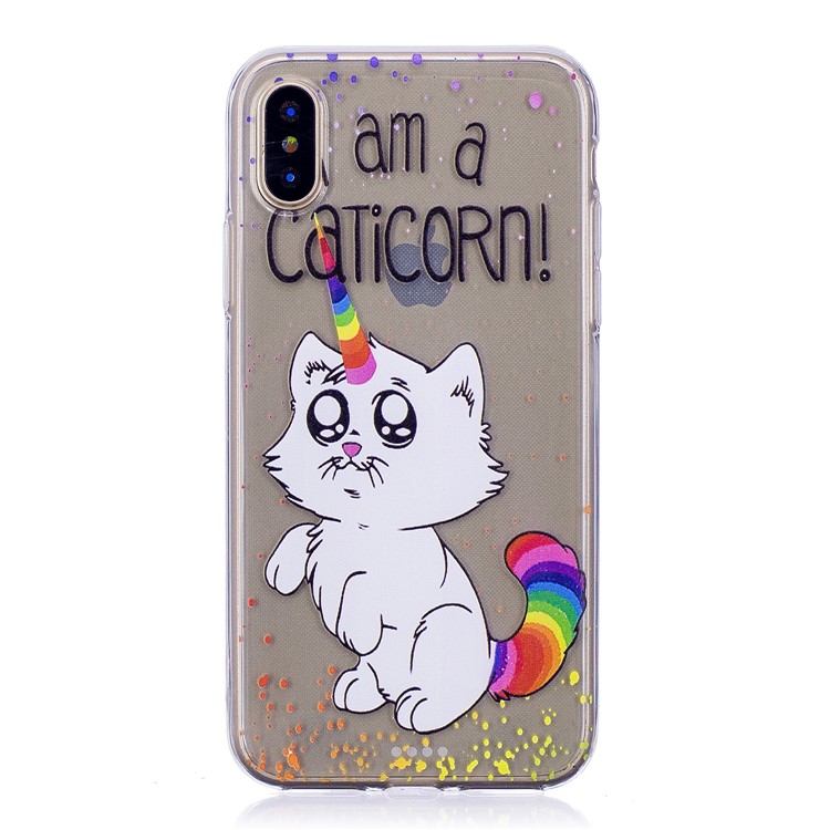 Musterdruck TPU Shell Cover Case Für IPhone X - Entzückender Cartoon-1