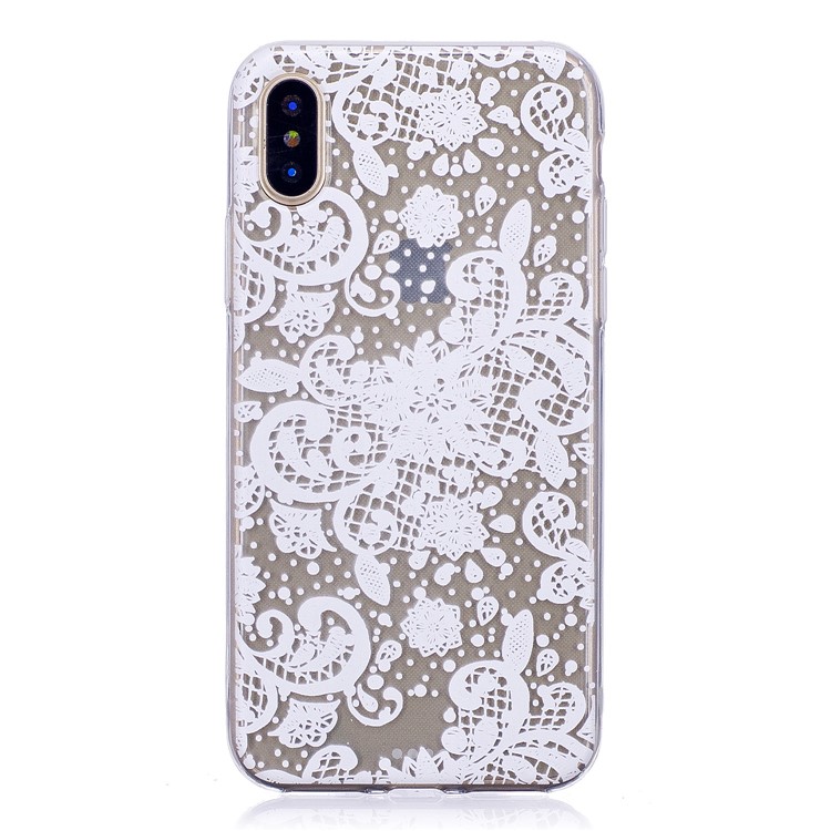 Muster Drucken TPU Fall Zubehör Für IPhone X - Blumenmuster-1