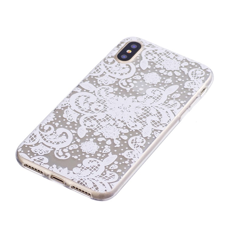 Muster Drucken TPU Fall Zubehör Für IPhone X - Blumenmuster-2