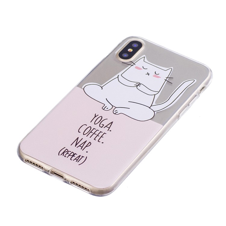Impression De Modèle TPU Étui Flexible Pour Iphone X - Personnages De Dessins Animés Et Anglais-2