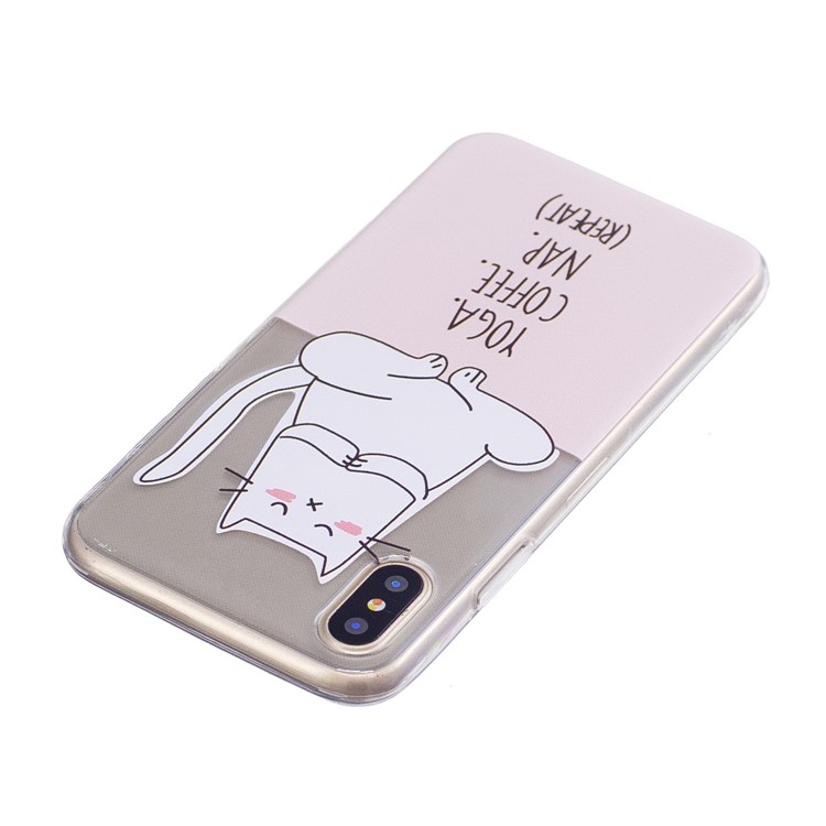 Impression De Modèle TPU Étui Flexible Pour Iphone X - Personnages De Dessins Animés Et Anglais-3