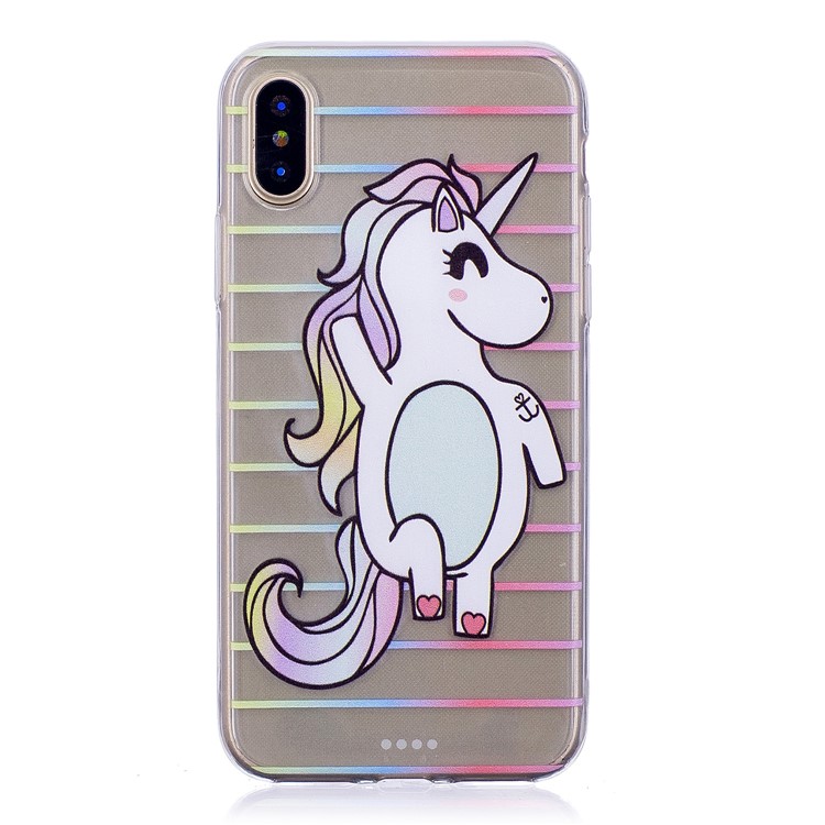Musterdruck TPU Schutzhülle Für Das IPhone X - Einhorn-Muster-1