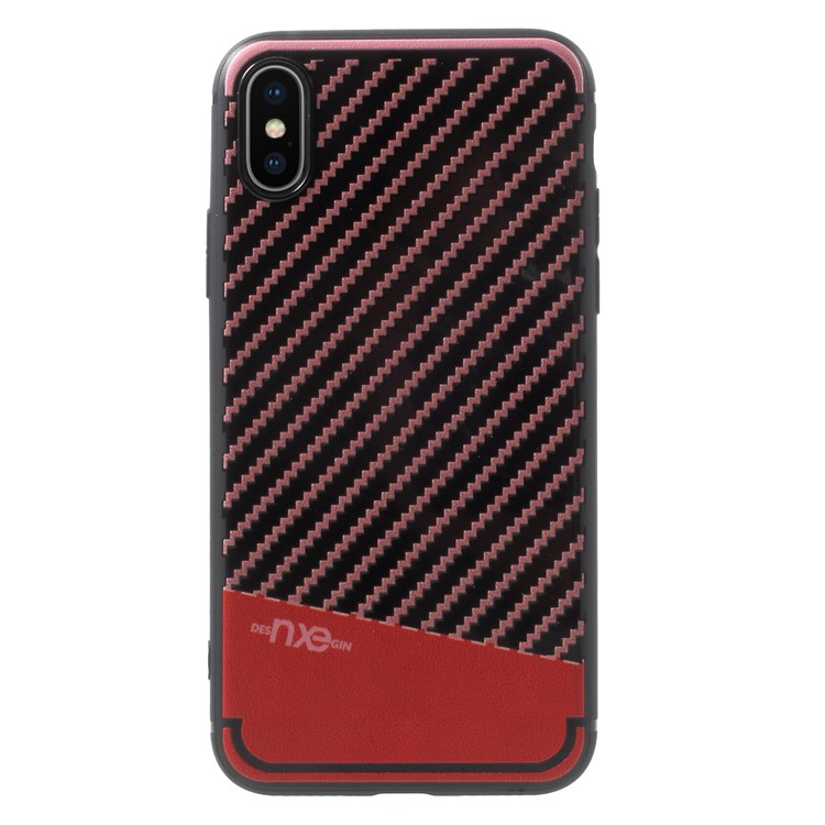 

NXE Carbon Fiber Texture TPU Mobile Phone Shell for iPhone X/10 - Red