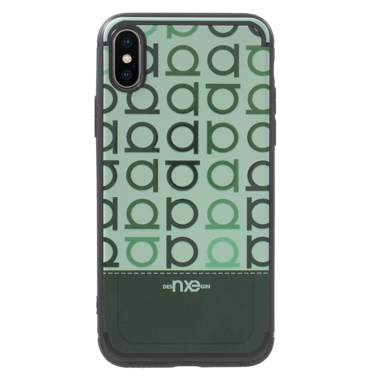 

NXE Цапля Серия Тиснение Круг Полоса Мягкая Оболочка Телефона TPU Для Iphone X - Зеленый